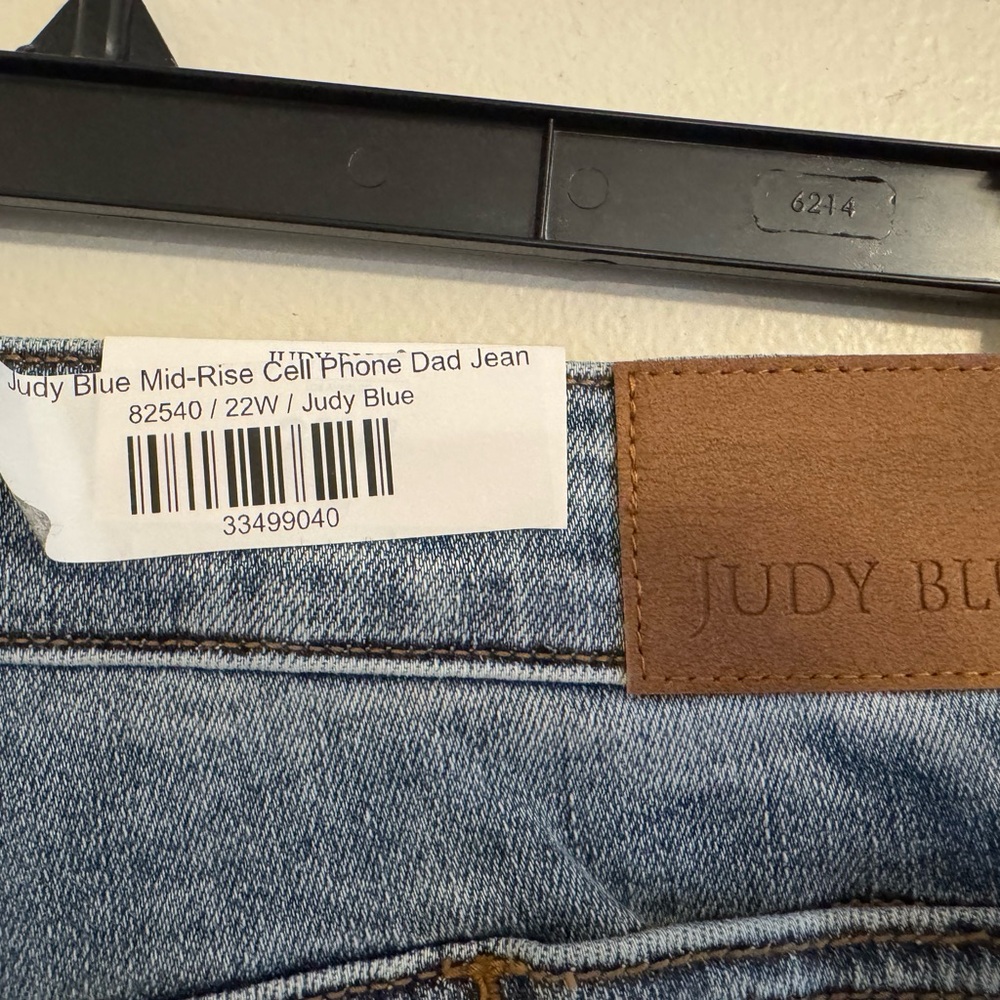 Judy Blue Straight Leg Blue Jeans with Distressed Details - Picture 2 of 9